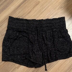 Girls Juniors Black Pajama Flowy Drawstring Shorts